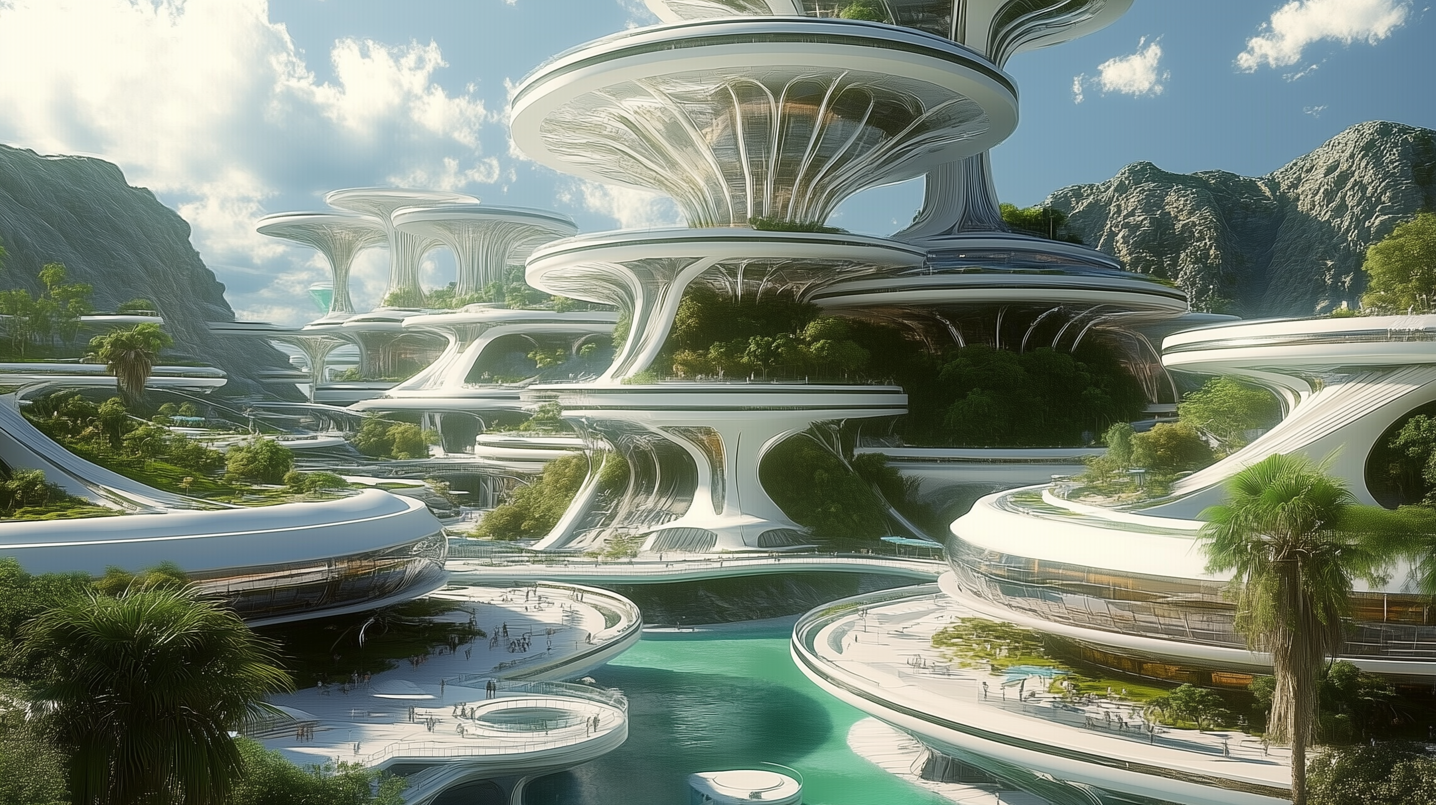 utopian futuristic city 